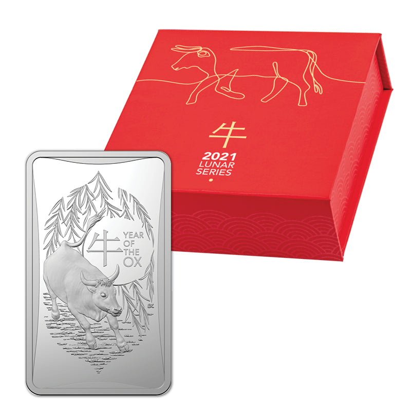 $1 2021 Year of the Ox 1/2oz Silver Rectangular Proof