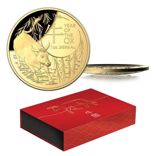 $100 2021 Year of the Ox 1oz Gold Proof Domed